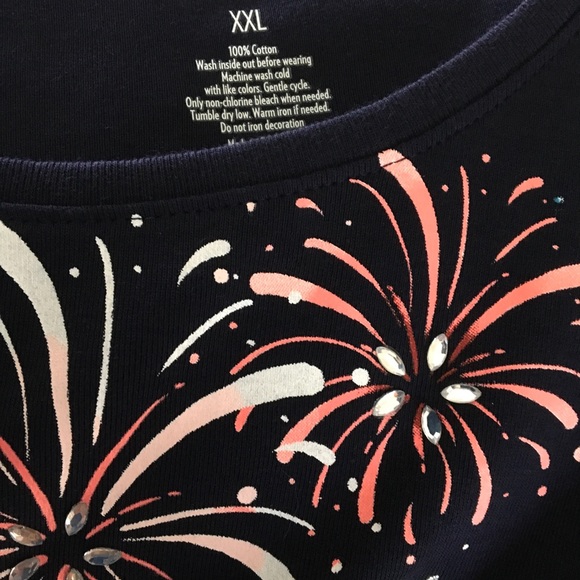 Croft & Barrow Blue Firework Tee shirt XXL(2X) - Picture 5 of 9